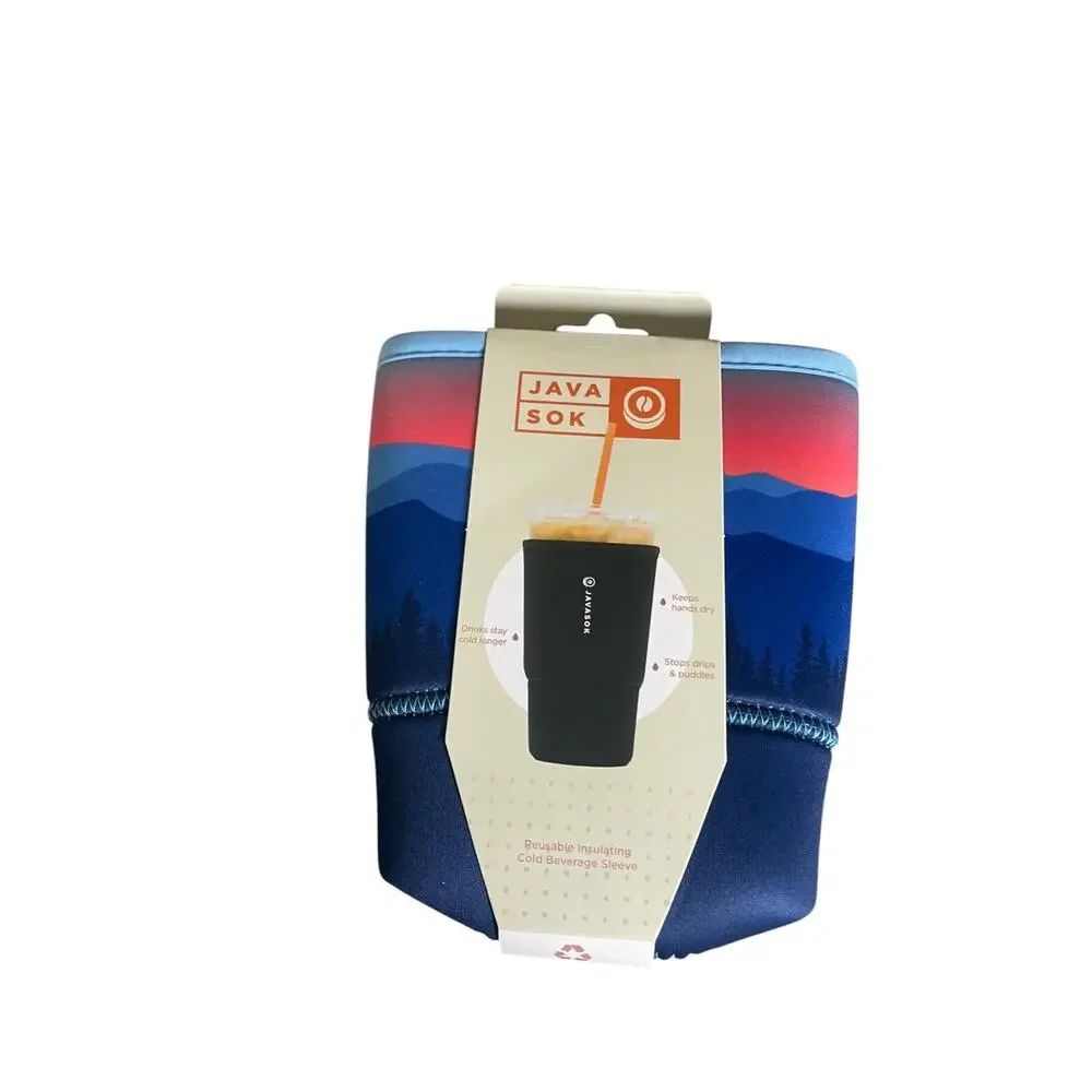NWT Java Sok Blue Ridge Design Reusable Insulated Cold Beverage Sleeve